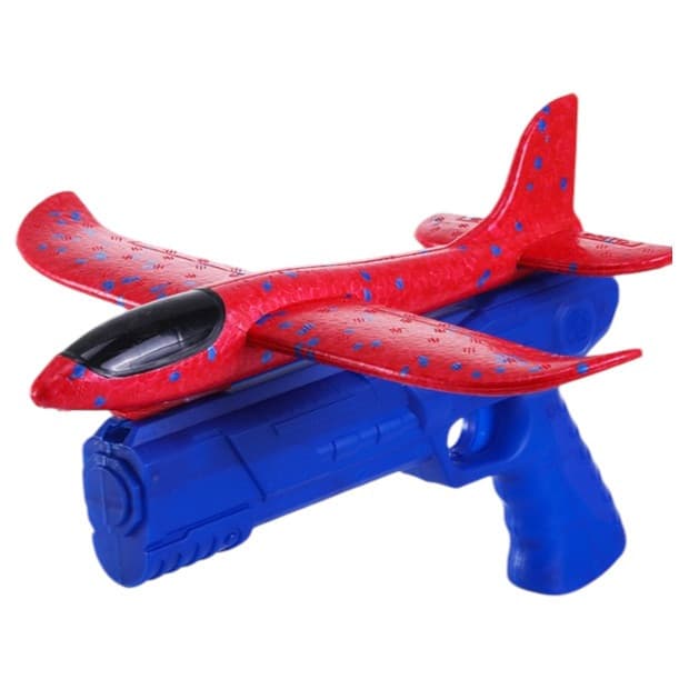 Pistol cu lansator de avion, pistol albastru/avion rosu, 38 cm 1