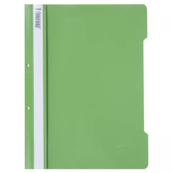 Dosar cu sina Noki, plastic,  2 perforatii pentru arhivare, eticheta interschimbabila pe cotor, verde deschis 1