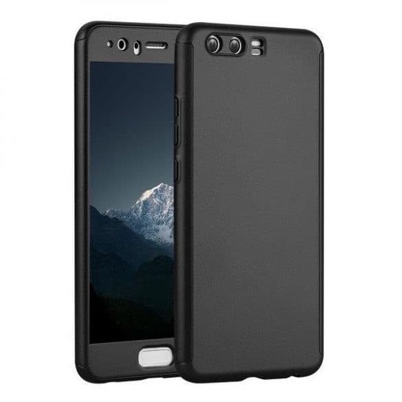 Husă Full Cover 360° pentru Huawei P10 Plus (față + spate + sticlă), neagră 1