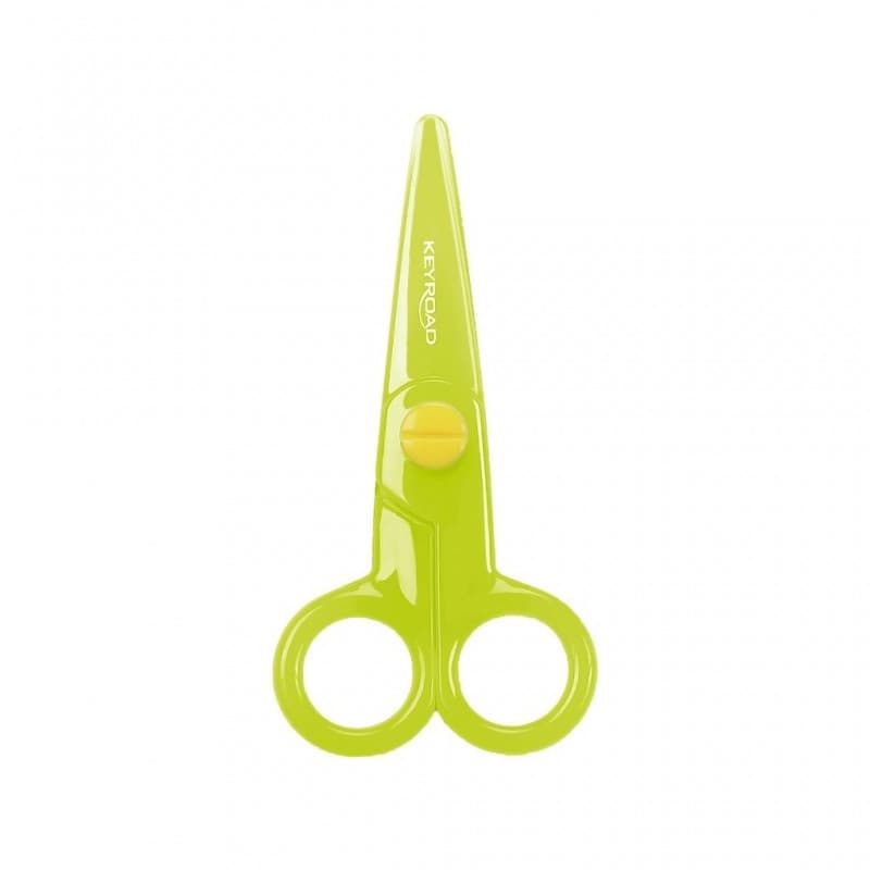 Foarfeca Keyroad Kids KR970962, 13.0cm, plastic, prescolari, blister, verde lime 1