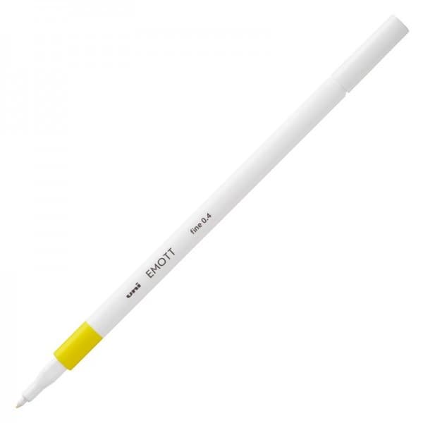 Fineliner UNI EMOTT PEM-SY, 0.4mm galben lamaie 1