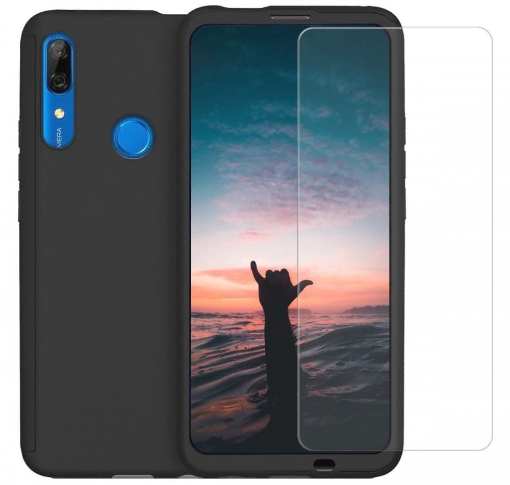 Husă Full Cover 360° pentru Huawei P40 (față + spate + sticlă), neagra 1