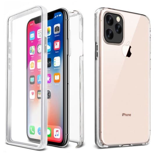 Husa protectie iPhone 12 / 12 Pro (fata + spate) Fully PC & PET 360°, transparenta 1