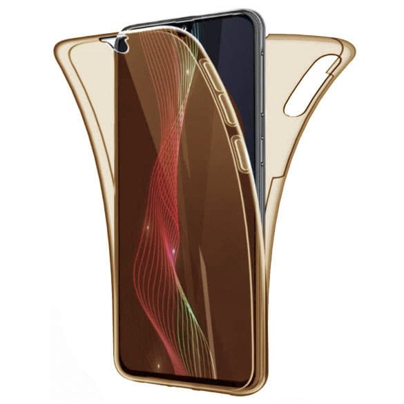 Husa Full TPU 360° pentru Samsung Galaxy A40 (fata + spate), auriu transparent 1