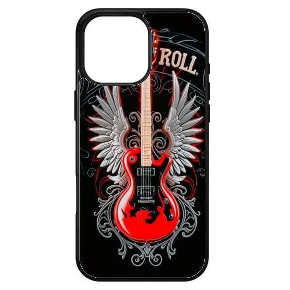 Husa protectie Apple iPhone 14 Pro, Colorful Aluminium TPU, design Rock and Roll Guitar 1