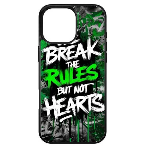 Husa protectie Apple iPhone 14, Colorful Aluminium TPU, mesaj We Break the Rules 1