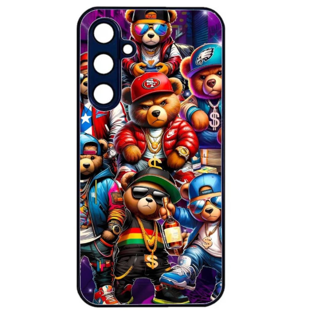 Husa Samsung Galaxy A34, Colorful Aluminium TPU, design Ape and Bear 1