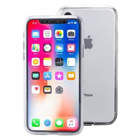 Husa protectie iPhone X/XS (fata + spate) Fully PC & PET 360°, transparenta 1
