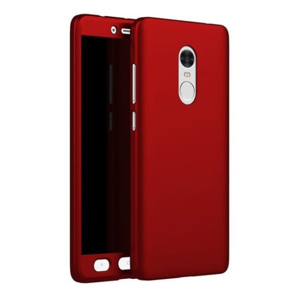 Husă Full Cover 360° pentru Xiaomi Redmi 5A (față + spate + sticlă), roșie 1