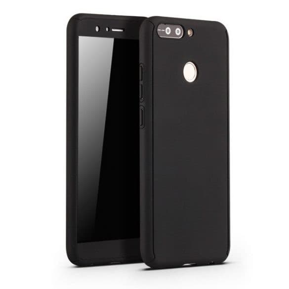 Husă Full Cover 360° pentru Huawei Y9 2018 (față + spate + sticlă), neagră 1