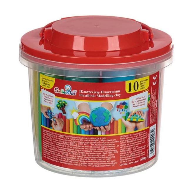 Plastilina in galeata, 10 culori diferite, 500 grame 1