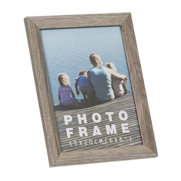 Rama foto decorativa,  aspect de lemn gri, 15 x 20 cm 1