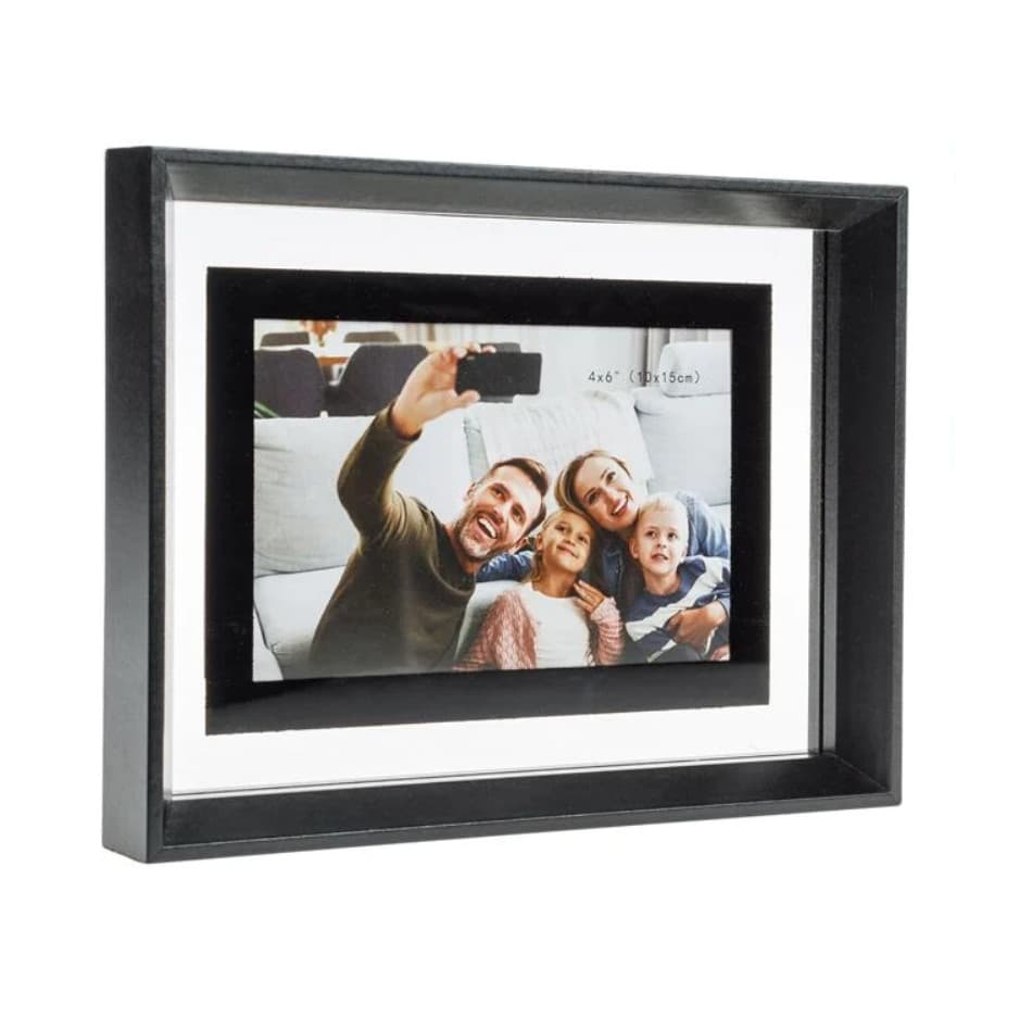 Rama foto decorativa cu fotografia ta, negru/transparent, plastic, 22 x 17 cm 1