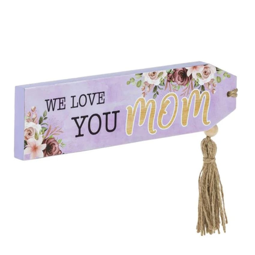 Decoratiune din lemn cu mesaj "We Love you Mom",  24 x 6.5 cm 1