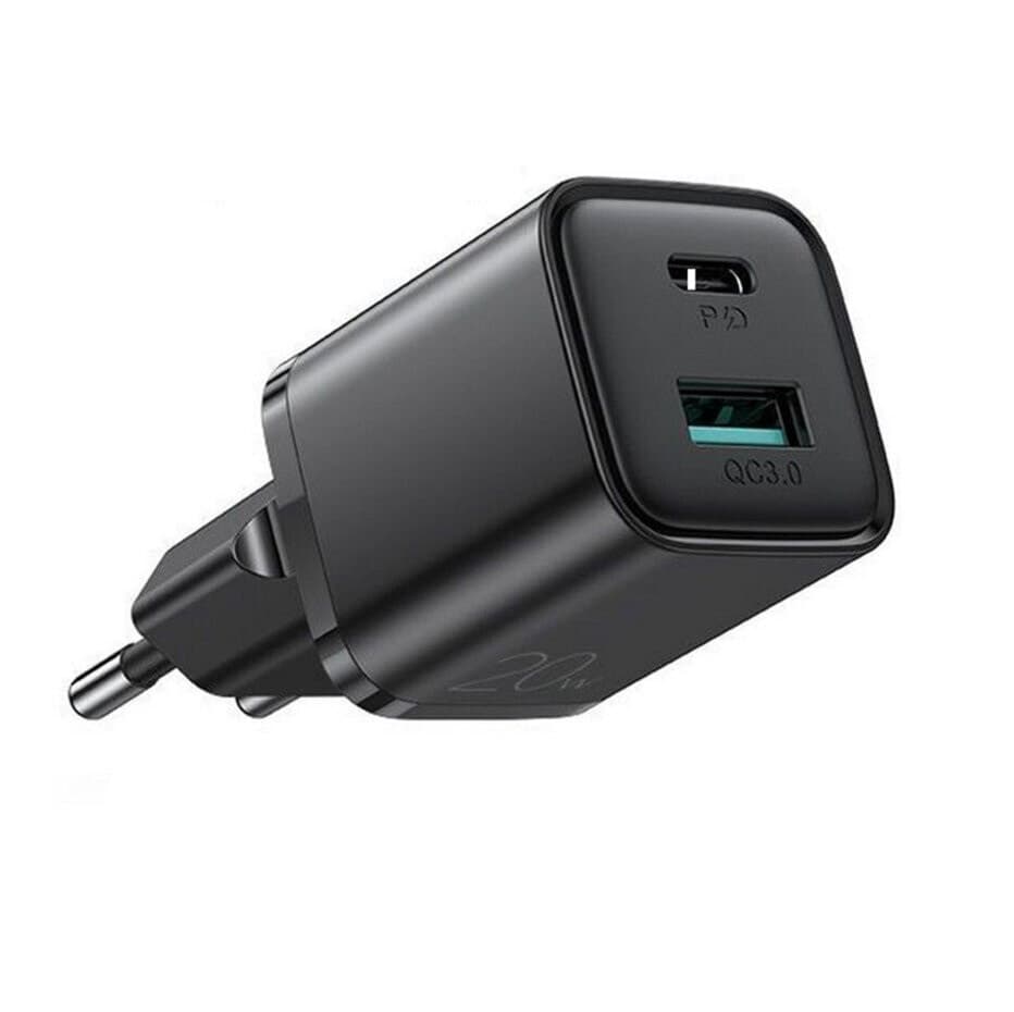 Incarcator casa Joyroom L-QP207, 20W, 1 x USB-C, 1 x USB-A, PD, QC 3.0, negru 1
