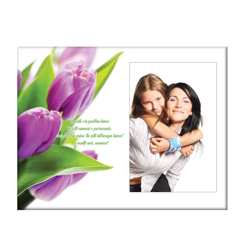 Rama foto decorativa din sticla, cu fotografia ta, mesaj Ziua Mamei 1