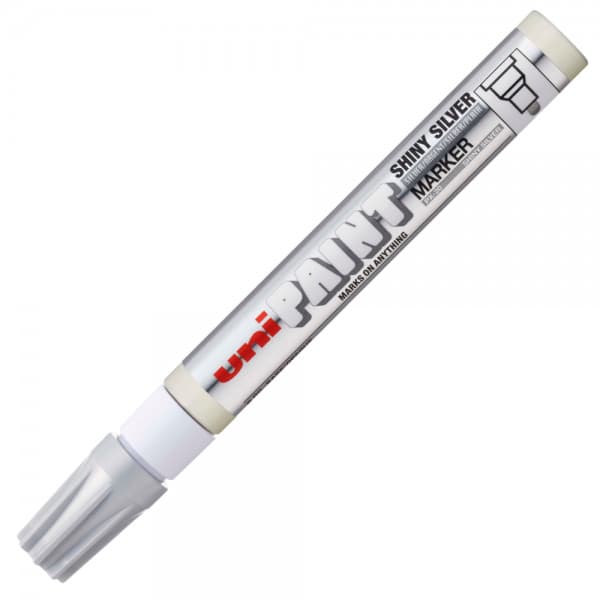 Marker cu vopsea UNI PX-20, varf rotund, 2.2-2.8mm , argintiu lucios 1