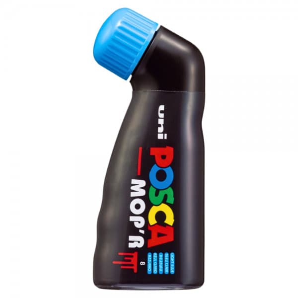 Marker UNI Posca Mop'r PCM22, varf rotund buretat, 3.0-19.0mm , albastru deschis 1