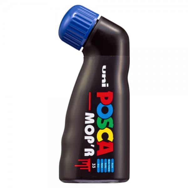 Marker UNI Posca Mop'r PCM22, varf rotund buretat, 3.0-19.0mm , albastru 1