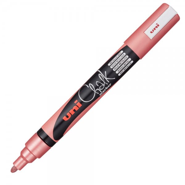 Marker cu creta UNI Chalk PWE-5M, varf rotund, 1.8-2.5mm, rosu metalizat 1