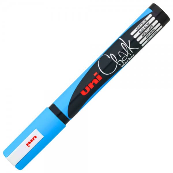 Marker cu creta UNI Chalk PWE-5M, varf rotund, 1.8-2.5mm, bleu 1