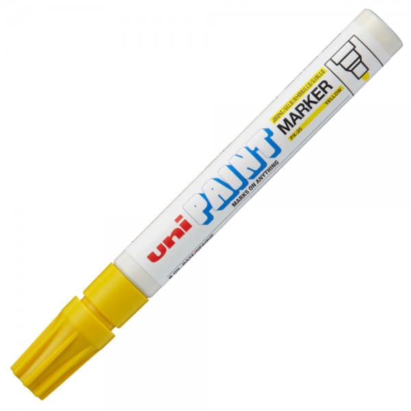Marker cu vopsea UNI PX-20, varf rotund, 2.2-2.8mm , galben 1