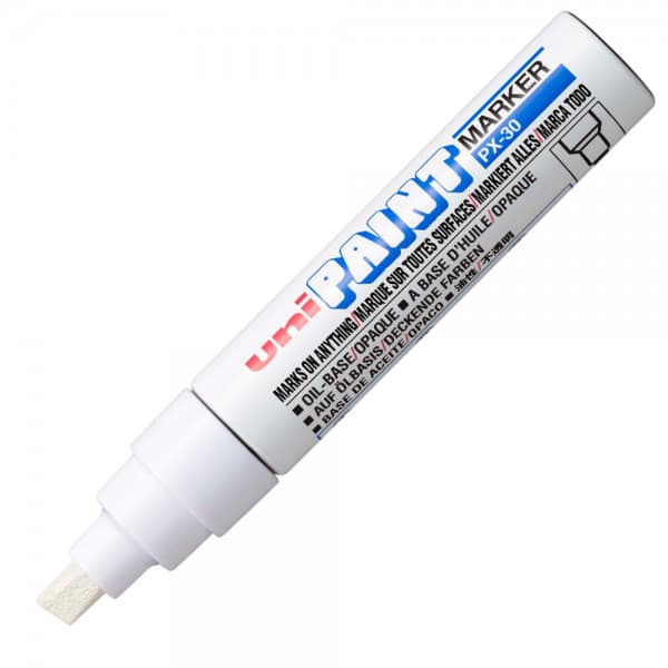 Marker cu vopsea UNI PX-30, varf rotund, 4.0-8.5mm, alb 1