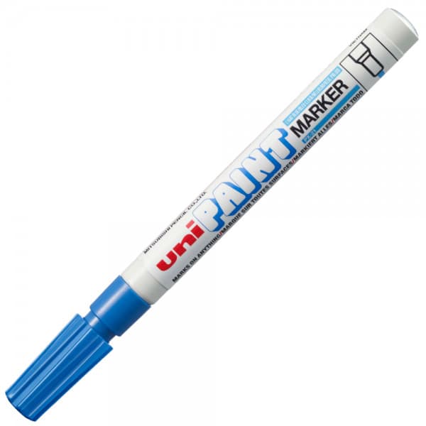 Marker cu vopsea UNI PX-21, varf rotund, 0.8-1.2mm, albastru deachis 1