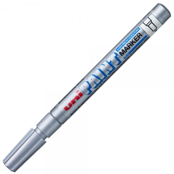 Marker cu vopsea UNI PX-21, varf rotund, 0.8-1.2mm, argintiu 1