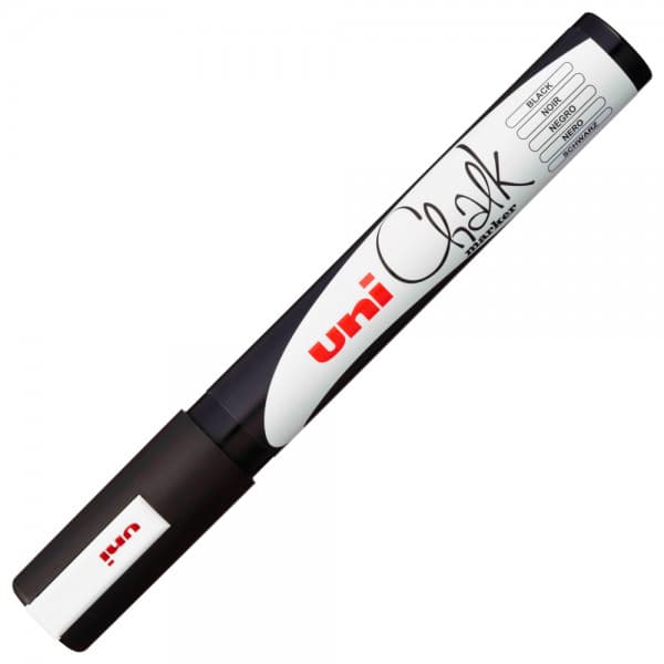 Marker cu creta UNI Chalk PWE-5M, varf rotund, 1.8-2.5mm, negru 1