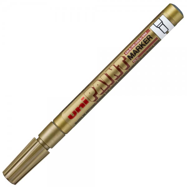 Marker cu vopsea UNI PX-21, varf rotund, 0.8-1.2mm, auriu 1