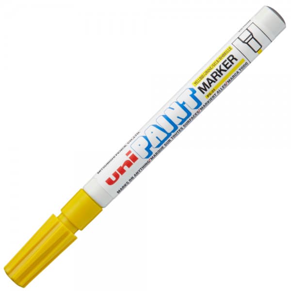 Marker cu vopsea UNI PX-21, varf rotund, 0.8-1.2mm , galben 1