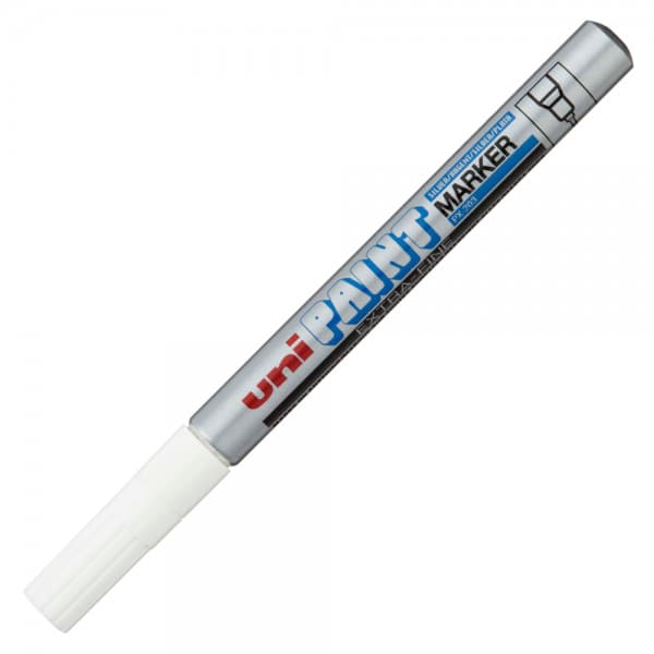 Marker cu vopsea UNI PX-203, varf fin metalic, 0.8mm, argintiu 1