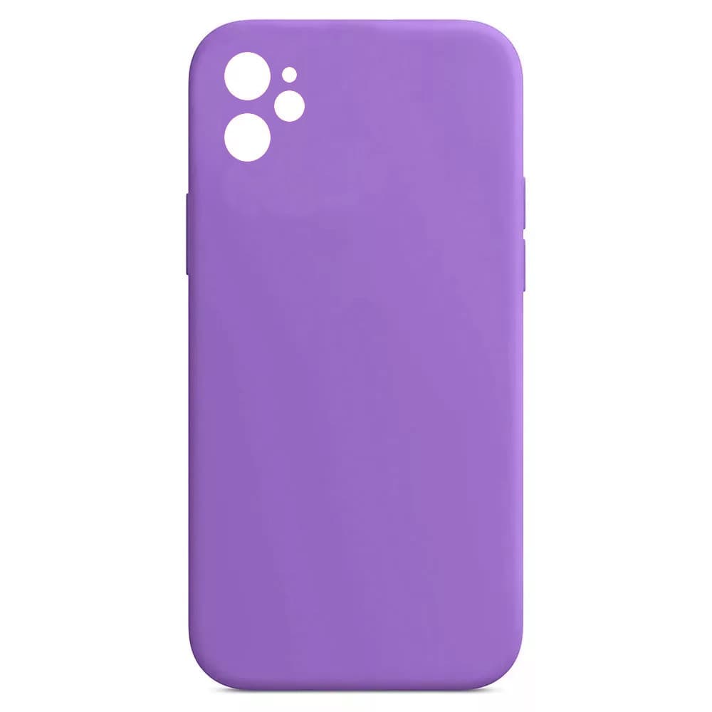 Husa Apple iPhone 11 Luxury Silicone, catifea in interior, protectie camere, mov 1