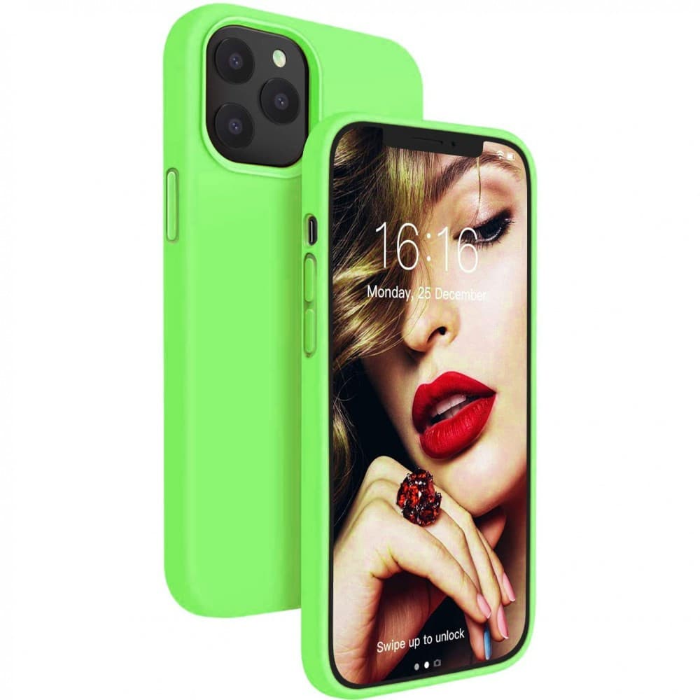 Husa Samsung Galaxy M30s Luxury Silicone, catifea in interior, verde neon 1