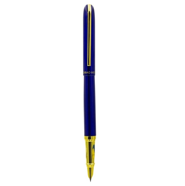 Stilou CNX 8038, penita ascunsa, alimentare pompita, albastru/auriu 1