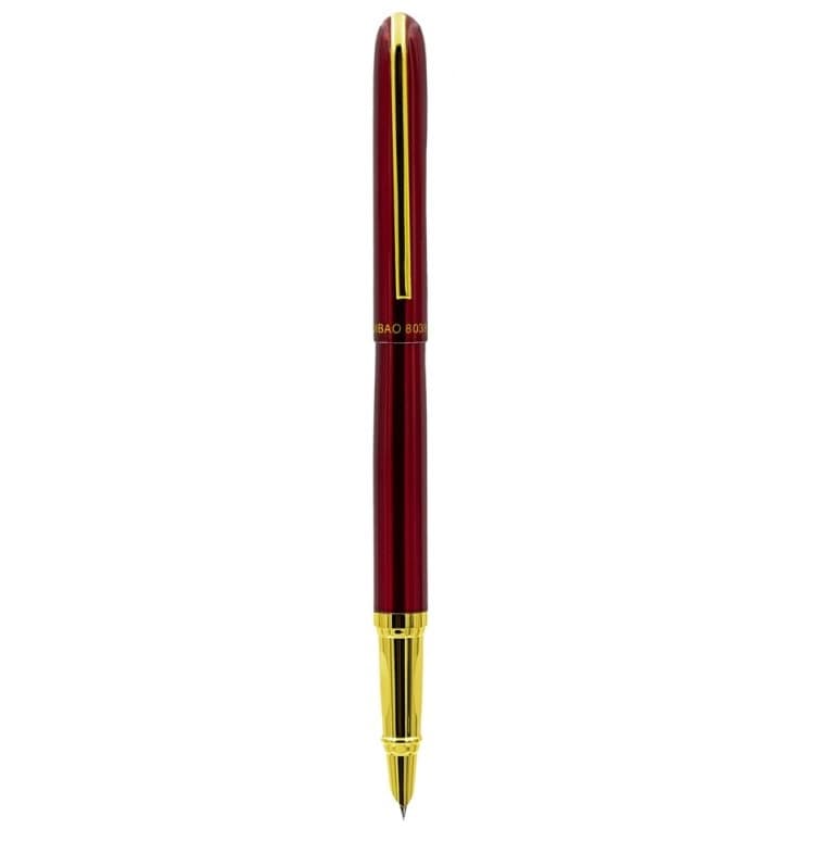 Stilou CNX 8038, penita ascunsa, alimentare pompita, rosu/auriu 1