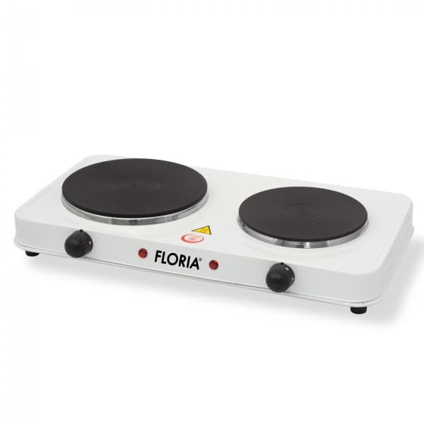 Plita electrica Floria ZLN-2843, 44 x 25 x 7 cm, 2 ochiuri, termostat reglabil, alba 1