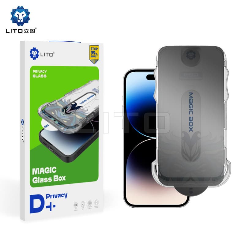 Lito » Folie Magic Privacy, pentru iPhone 14 Pro Max - Glass Box, D+ Tools, Black 1