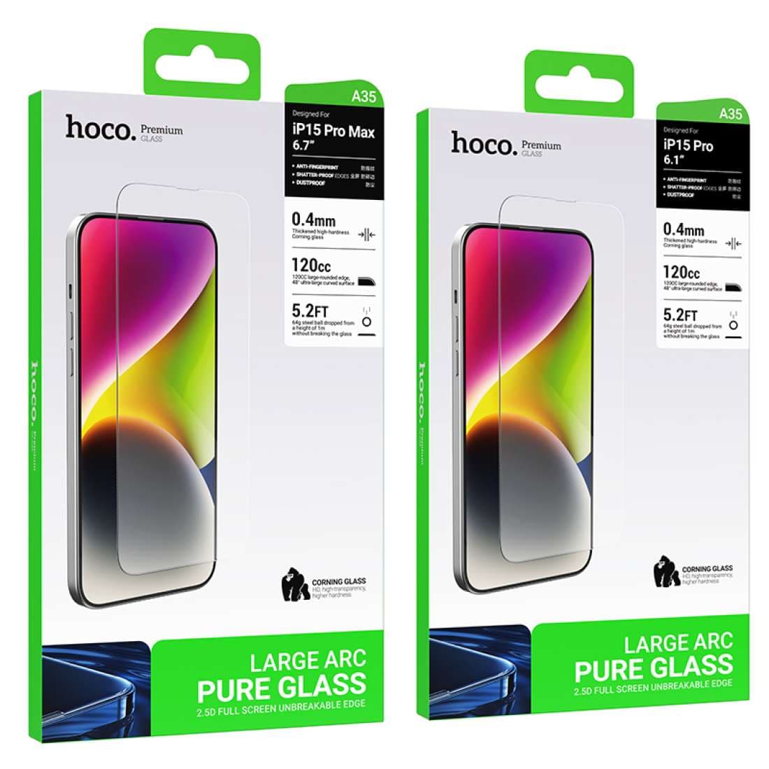 Hoco (A35) Folie Clear » iPhone 15 Plus, ArcEdge, AntiDust 1