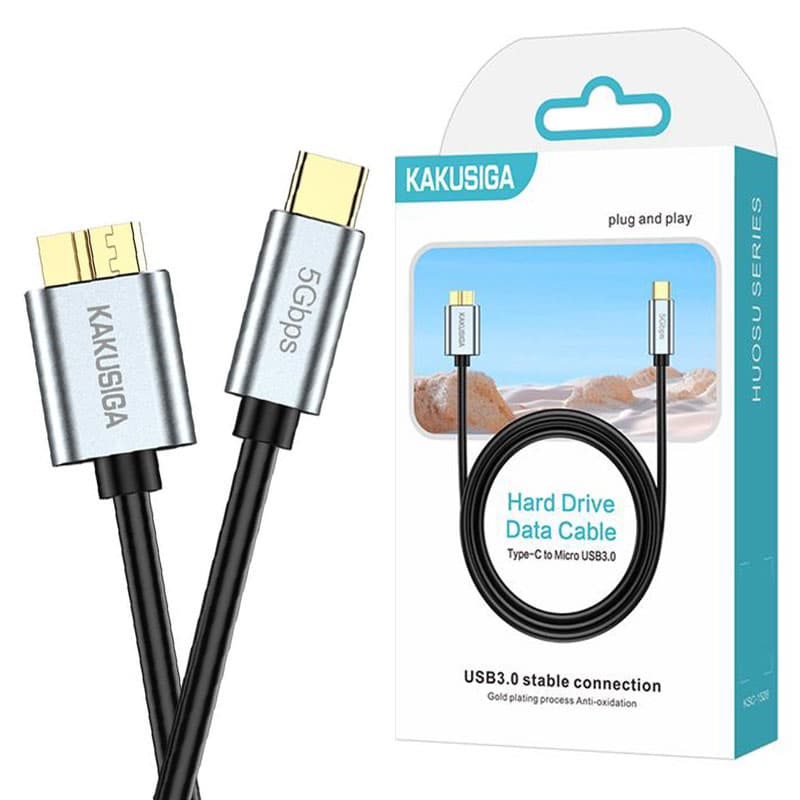 Kaku (KSC-1528) - Cablu HDD, DataTransfer, USB-C la MicroUSB 3.0, 5GB/s, 50cm, Black 1