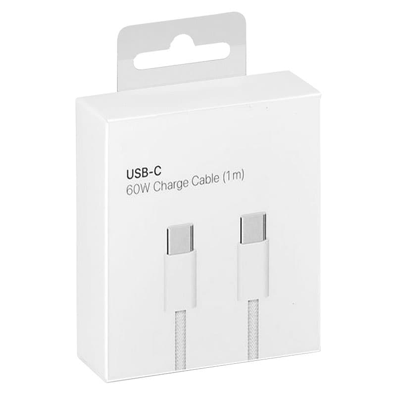OEM (MQKJ3ZM) - Cablu Date si Incarcare, USB-C la USB-C, 60W, 1m, Braided, White [BLISTER] 1