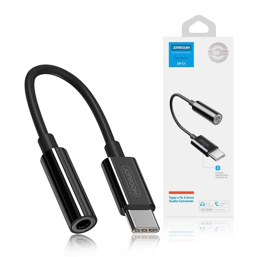 Joyroom (SH-C1) - Cablu Audio, USB-C la Jack 3.5mm (F) - 12cm, Black 1