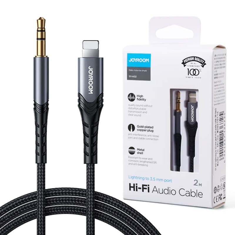 Joyroom (A1) - Cablu Audio, Jack 3.5mm (M) - la Jack 3.5mm (M) - 1m, Black 1