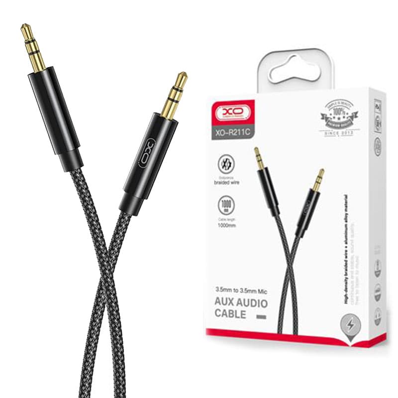XO (NB-R211C) - Cablu Audio, Jack 3.5mm (M) - la Jack 3.5mm (M) - 1m, Black 1
