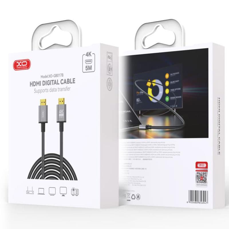XO (GB017B) - Cablu Audio si Video, HDMI la HDMI, HD 4k, 5m, TARNISH 1