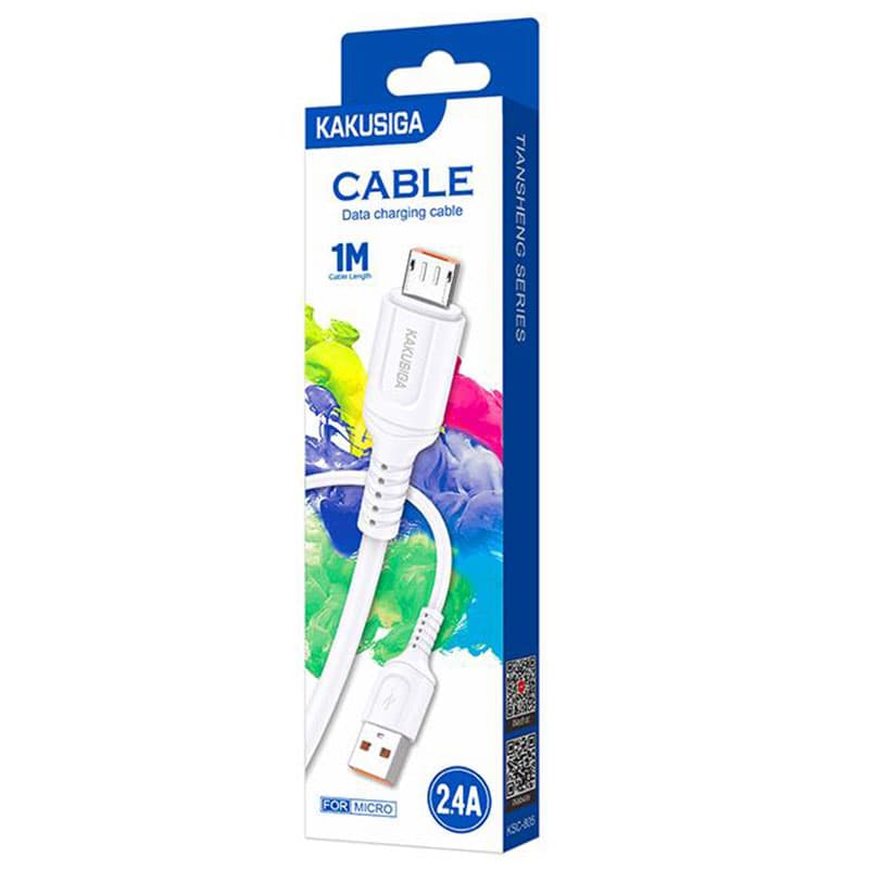 Kaku (KSC-805) - Cablu Date si Incarcare, USB-A la MicroUSB, 18W, 2.4A, 1m, White 1