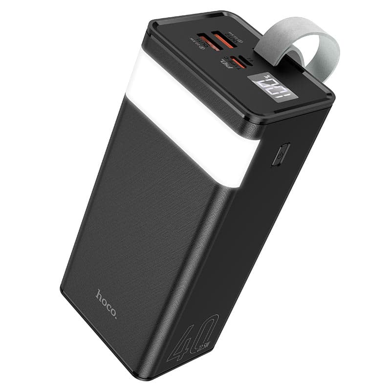 Hoco (J86) - Baterie Externa, 1xUSB-C PD, 2xUSB-A QC 3.0, lampa LED, 40000 MAh, Black 1