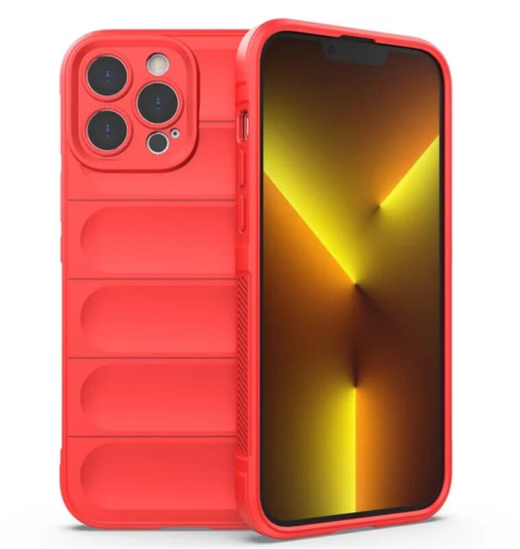 Husa Wave » iPhone 14 Pro Max, Grip Microfiber, ShockProof, Pure Red 1