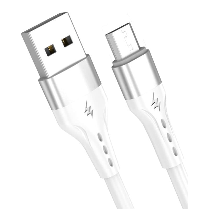 Maxcell (SJX-208) - Cablu Date si Incarcare, USB-A la MicroUSB, 2.1A, 1m, White 1